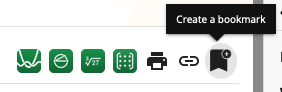screenshot of create bookmark toolbar