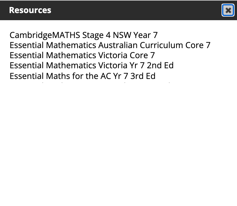 Screenshot of resource list example