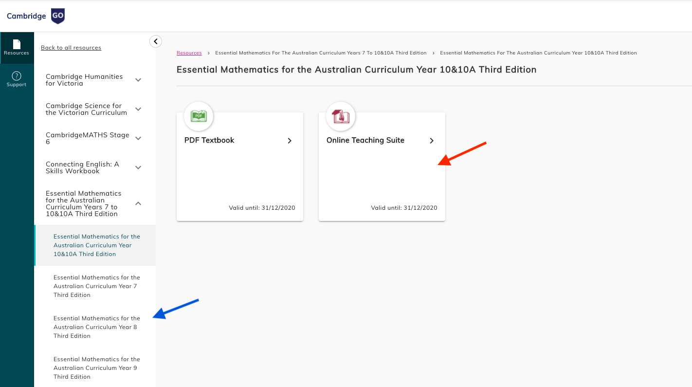 Screenshot of resource list and component tiles