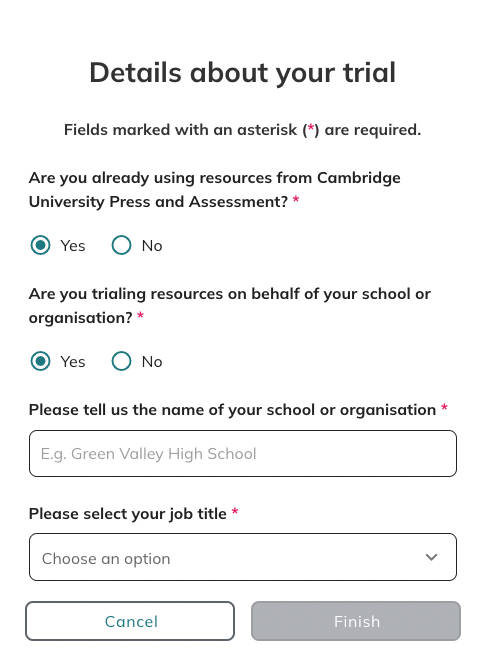 Screenshot of detail of trial