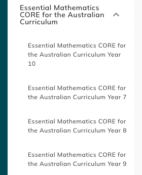 Screenshot of resources list
