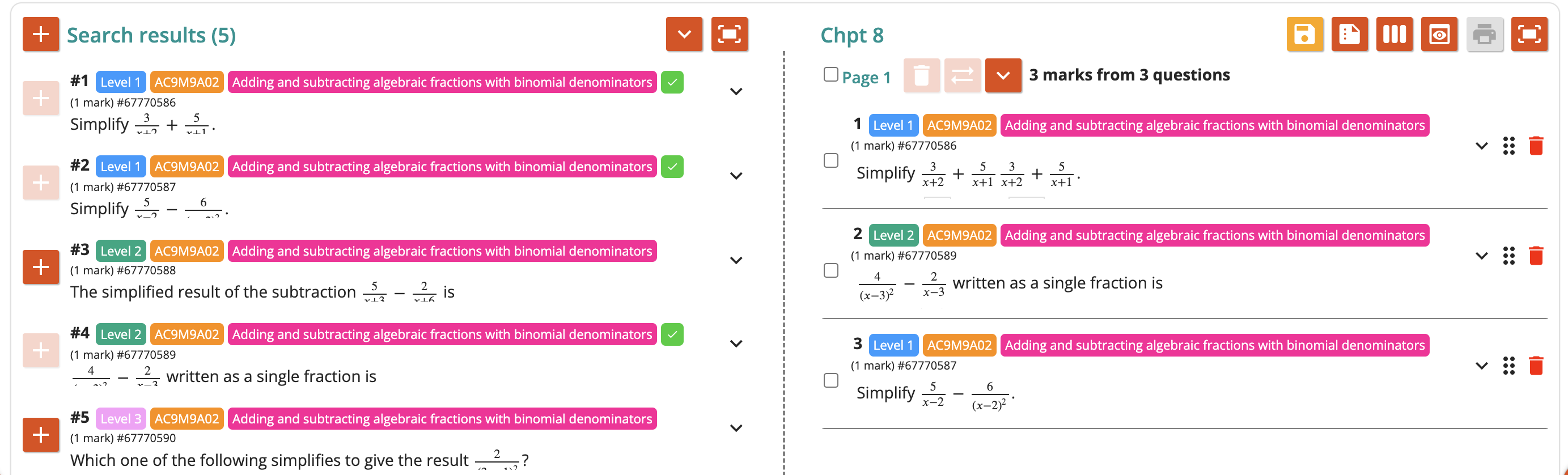 Screenshot of test edit area