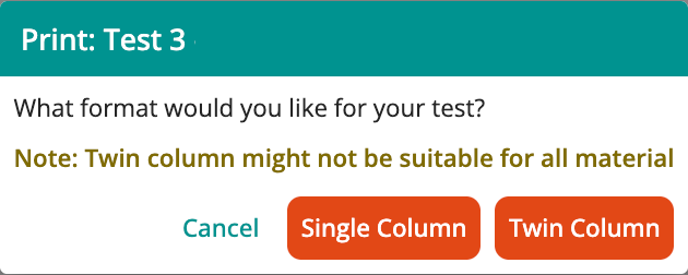 Screenshot of Print options